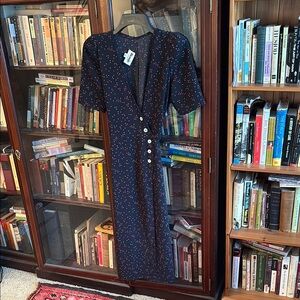 Rouje Navy and Red Gabin wrap dress